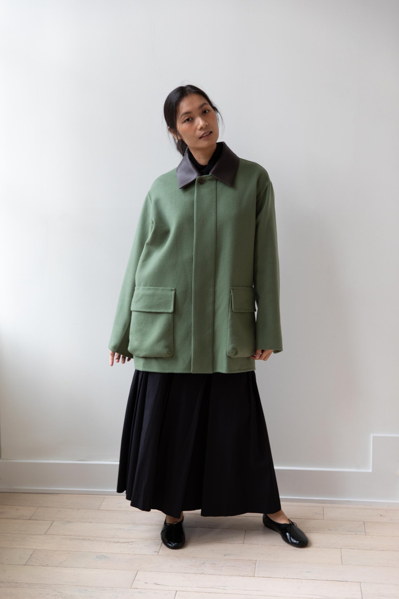 rennes — Auralee | Cashmere Melton Handsewn Blouson in Olive