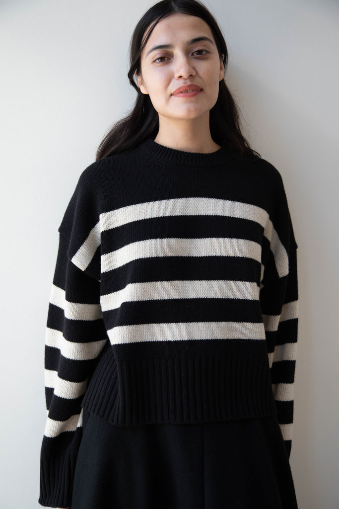 Skall | Campa Sweater in Black & Sand Stripe