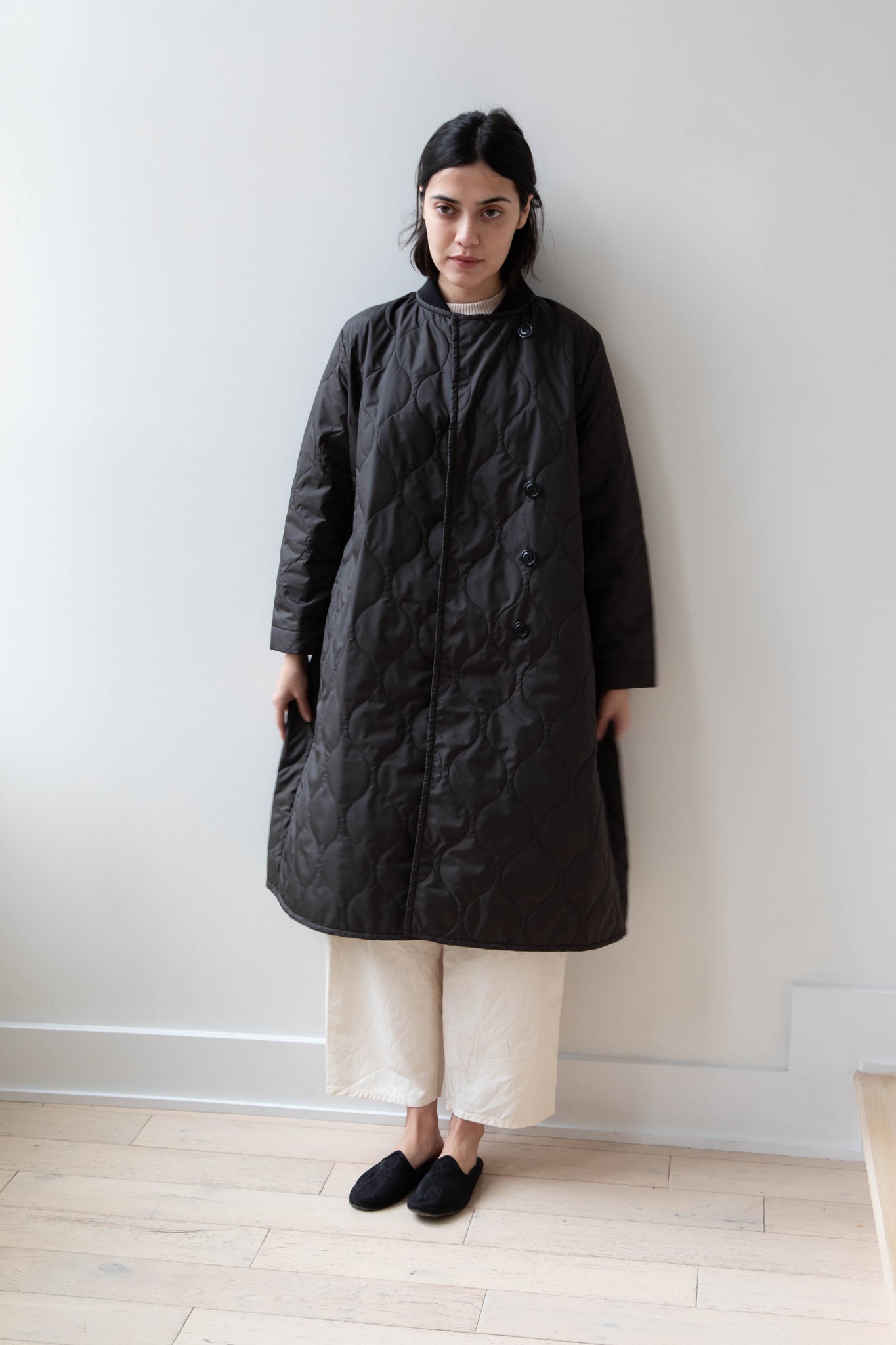 Laboratory | Nylon Quilted Coat in Black