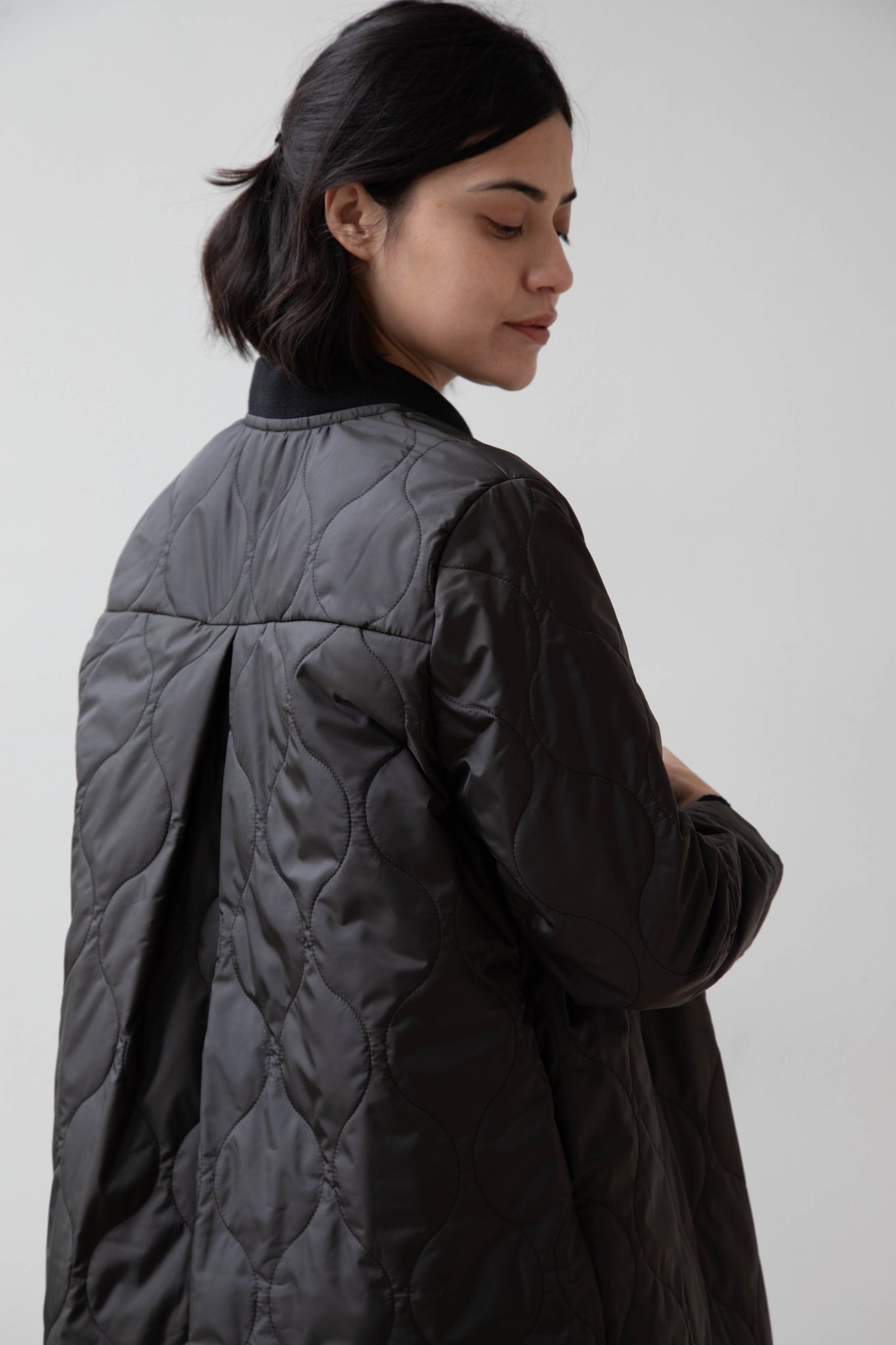 Laboratory | Nylon Quilted Coat in Black