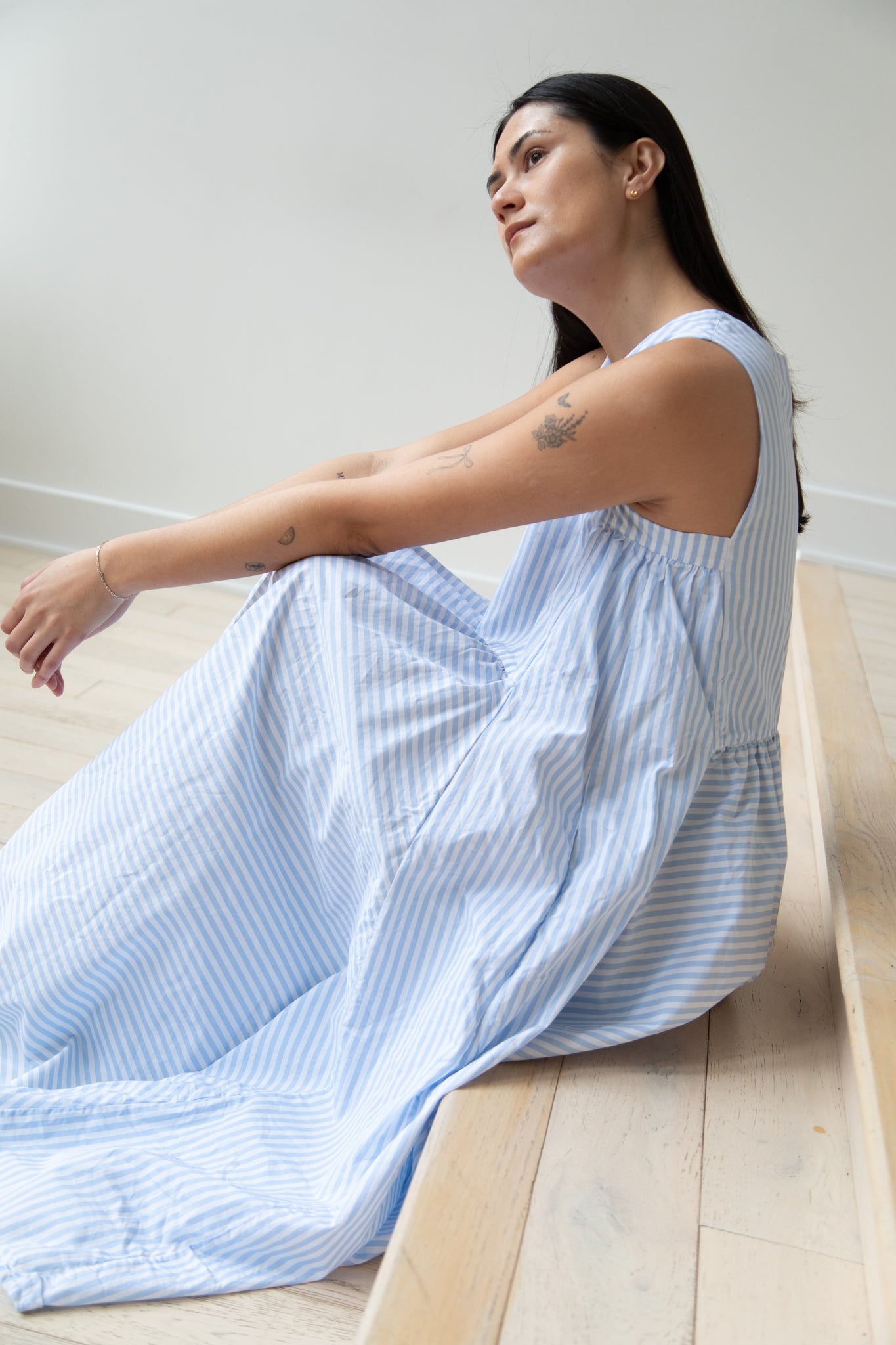 rennes Bergfabel | Apron Dress in Striped Cotton rennes Bergfabel | Apron Dress in Striped Cotton