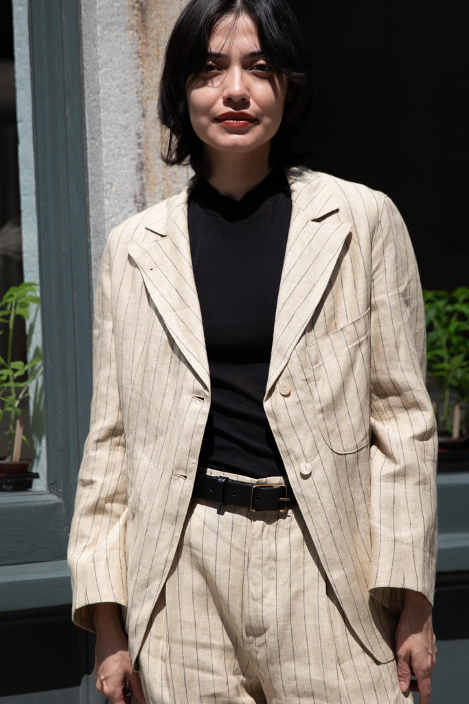 Samuel Snider | Fetherston Jacket in Pinstripe Natural & Black