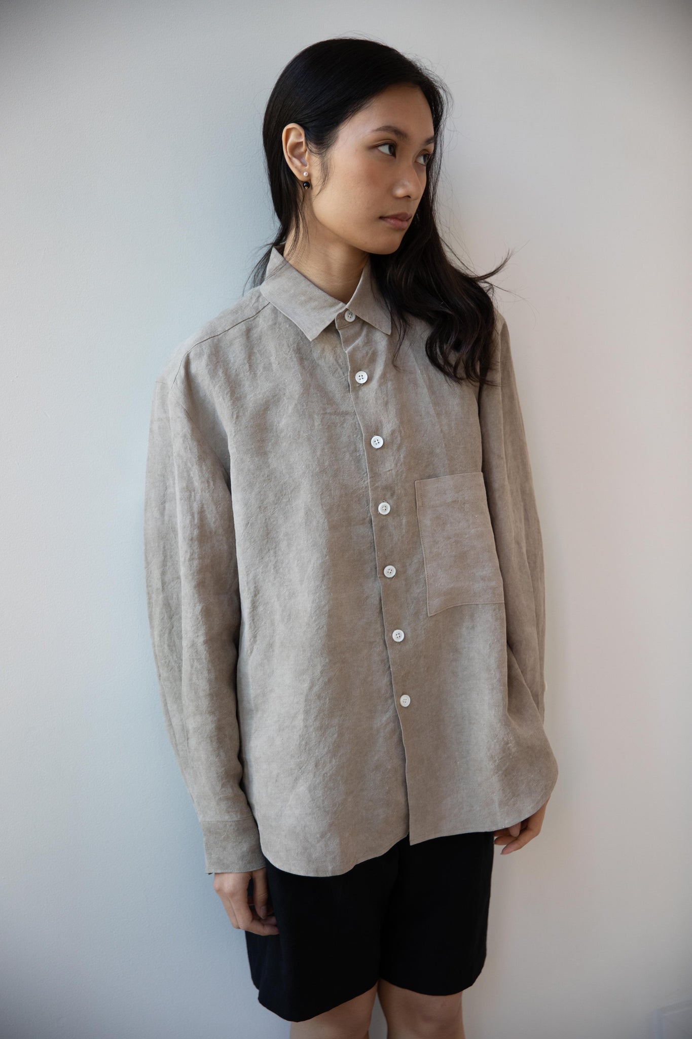 rennes Evan Kinori | Big Shirt Two in Dark Beige Cold Dyed Hemp rennes Evan Kinori | Big Shirt Two in Dark Beige Cold Dyed Hemp