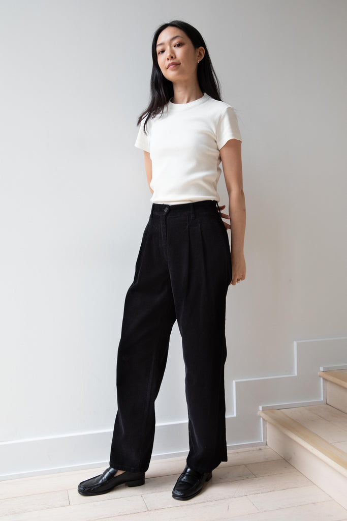 Nothing Written | Diego Corduroy Tuck Pants in Black