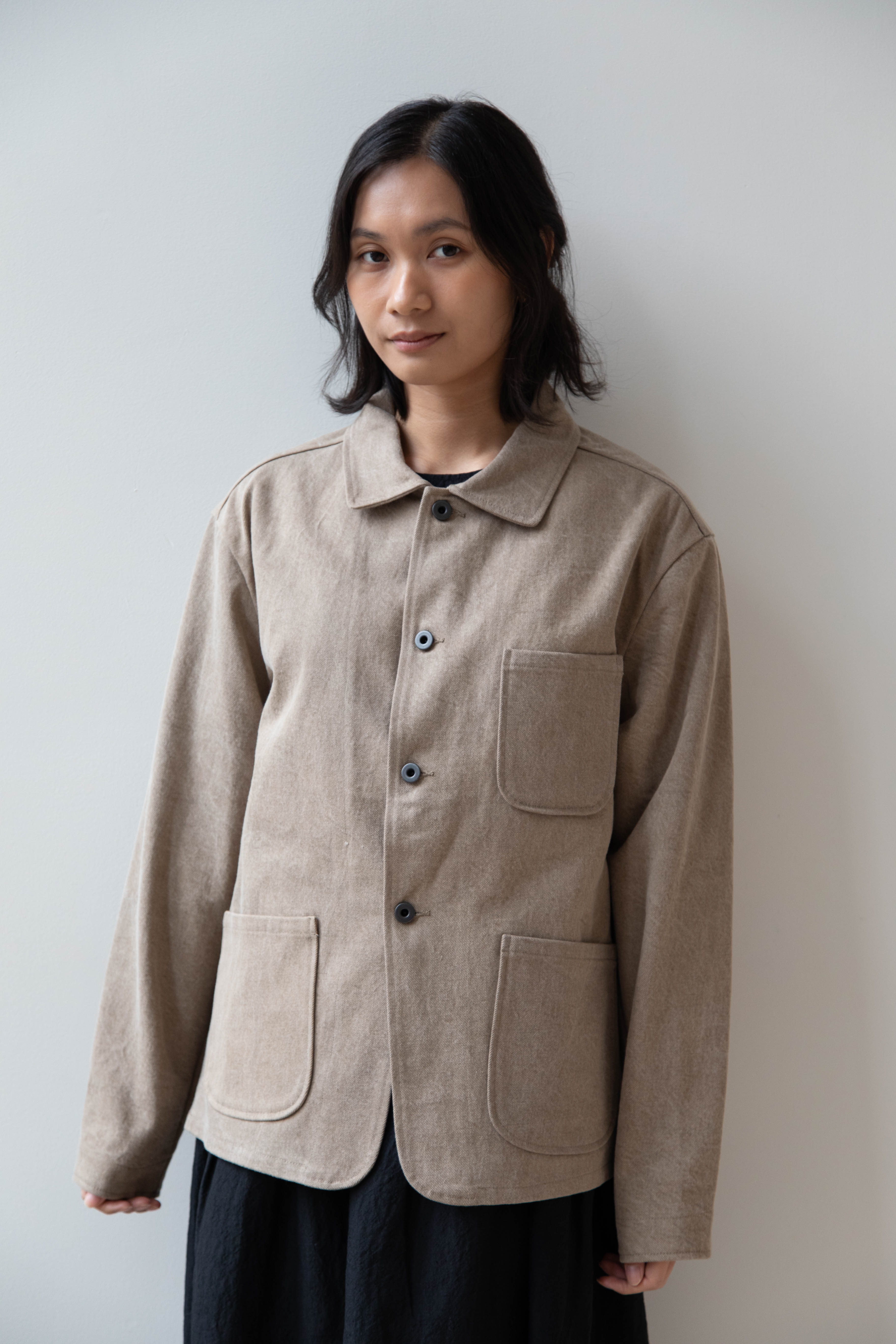 evan kinori three pocket jacket オリーブ Evan Kinori Three Pocket Jacket Brushed Cashmere Wool Olive