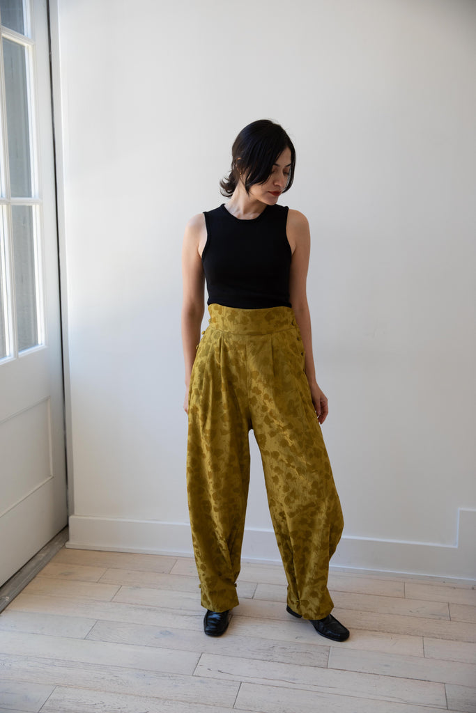 Cawley | Floral Jacquard Barbara Pleated Trouser
