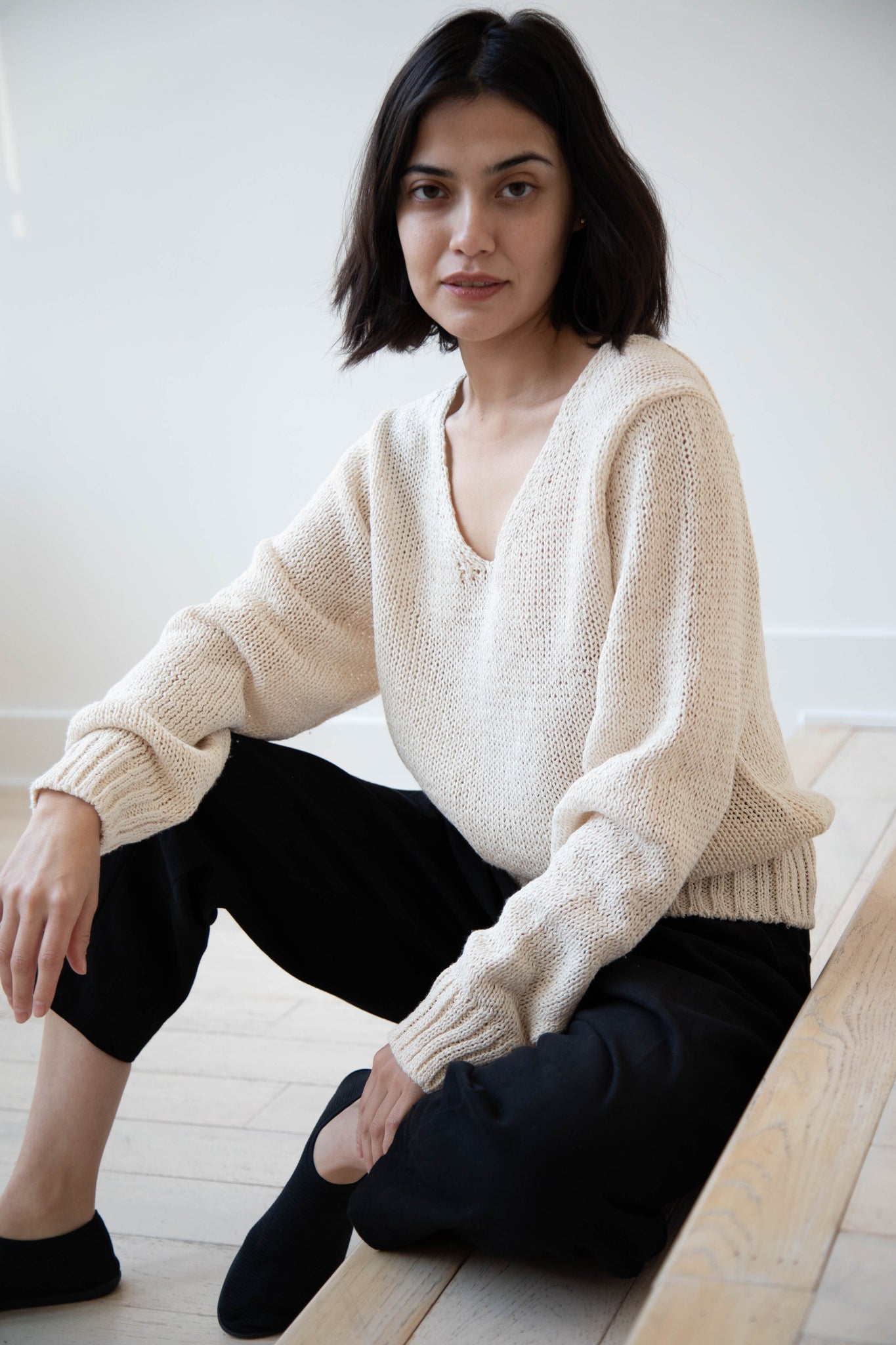 Nothing Written | Sia V-Neck Pullover in Ivory