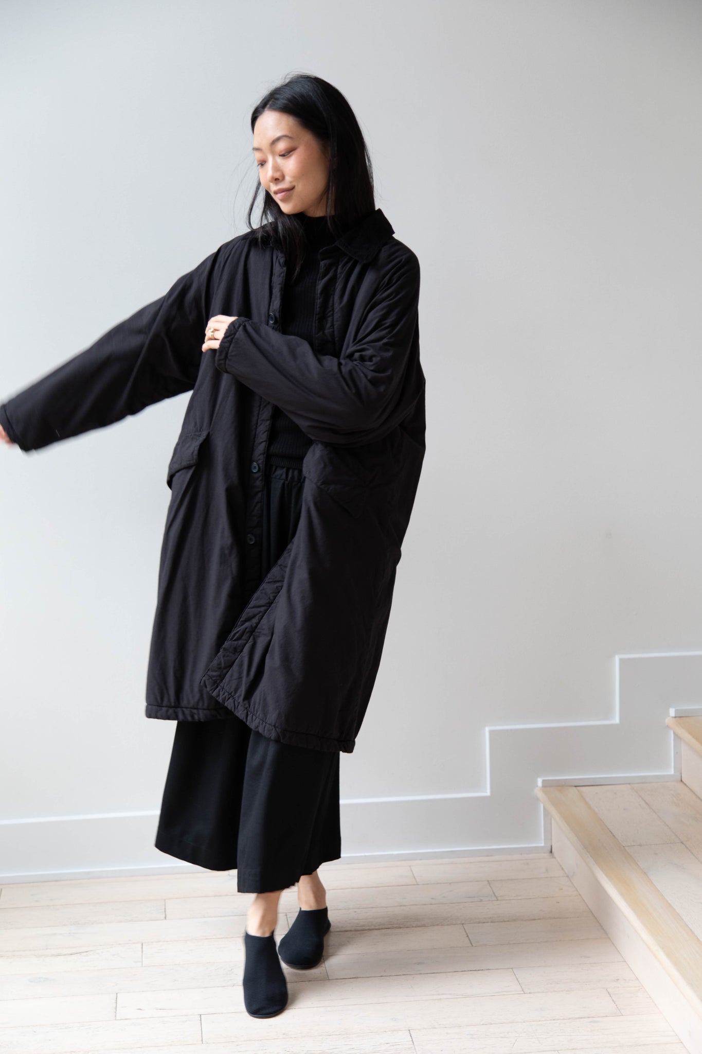 rennes — Maison de Soil | Regular Collar Coat in Black