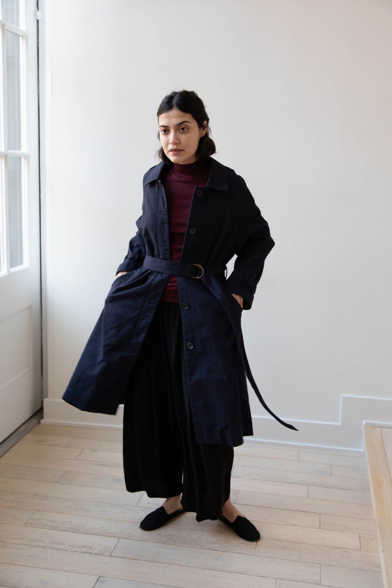 Polder | Amber Trench Coat in Night Blue