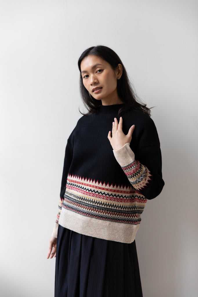 Aseedonclöud | Seiyakou Jacquard Pull Over in Black