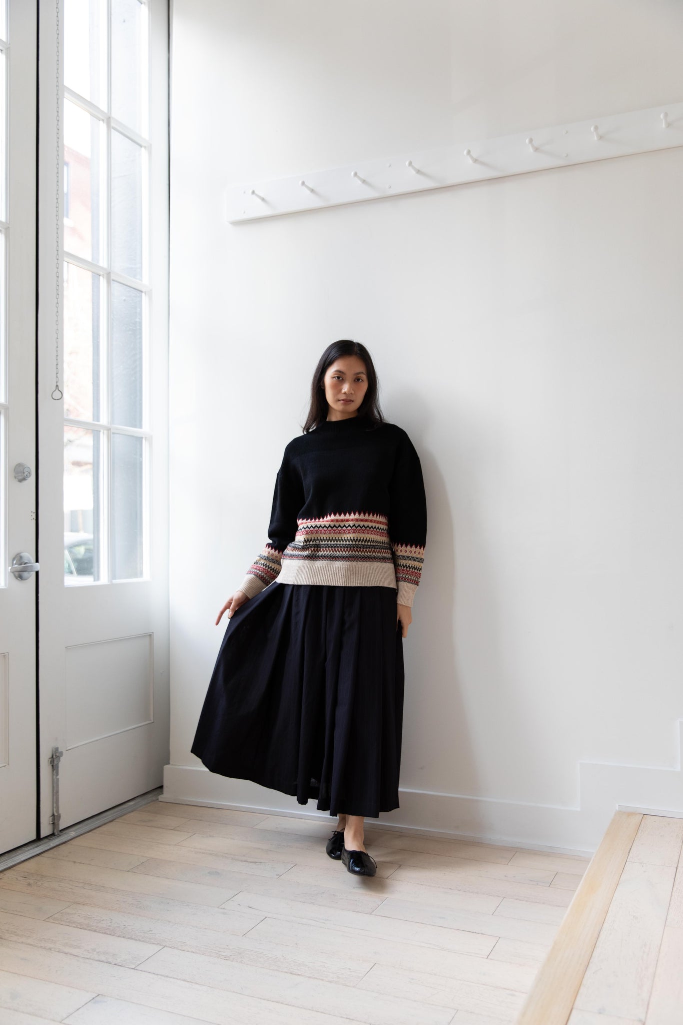 Andequal ニット 洗濯機で洗える】ウォッシャブル畦クルーネックニット,ikka| TOKYO