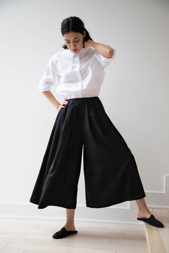 Gallego Desportes | Wool Culottes in Black Wool