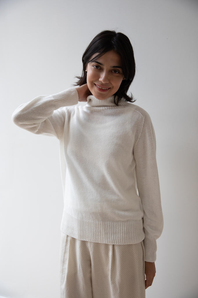Margaret Howell | Seamless Linen Sweater in Ecru