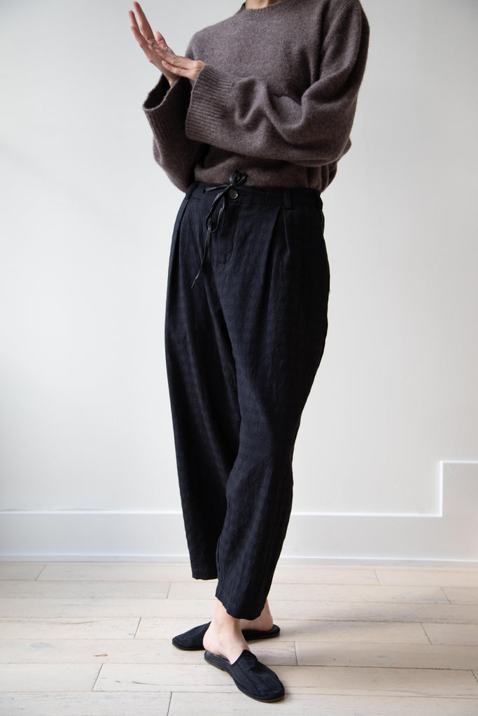 Aleksandr Manamis | Check Loose Pants in Black