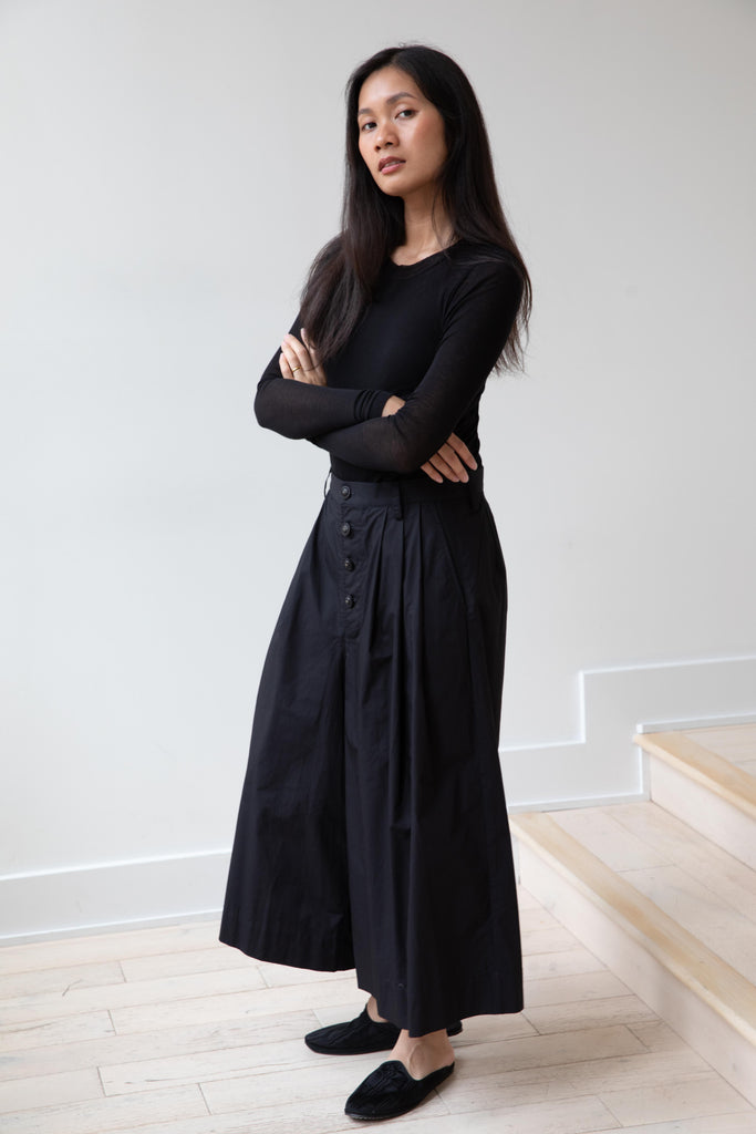 The Backward Vendor | Float Trousers with Black Leather