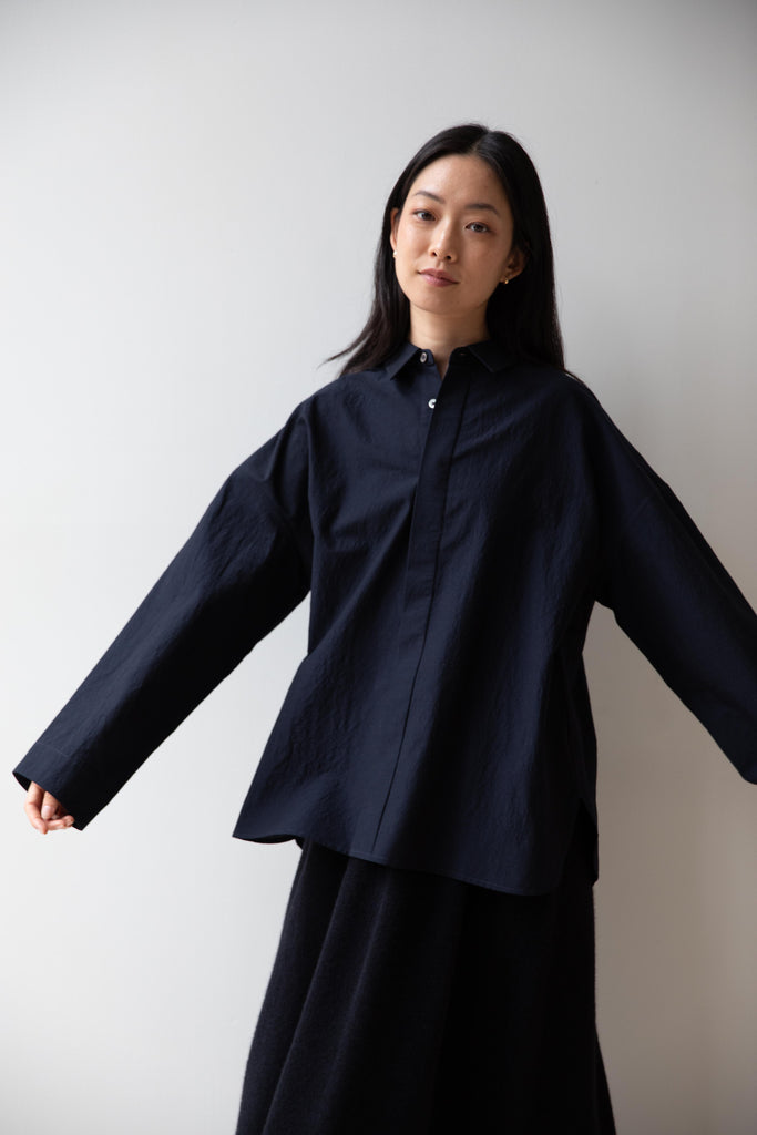 École de Curiosités | Sam Shirt in Dark Navy