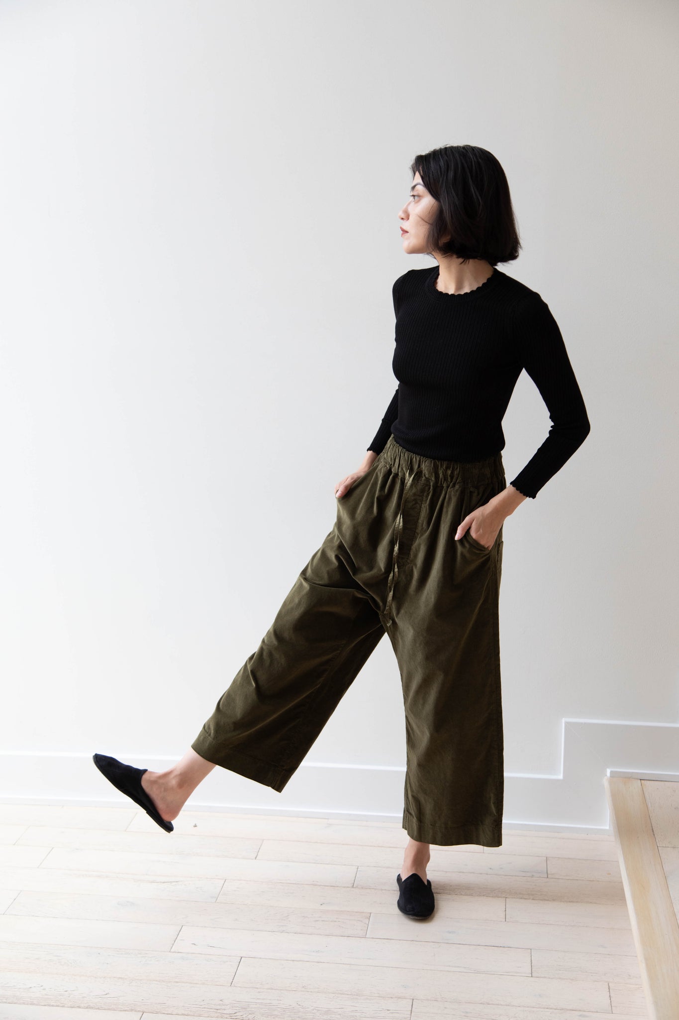 rennes — Album di Famiglia | Velvet W&S Trousers in Olive
