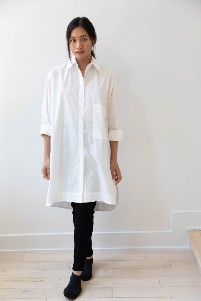 Cawley | Big Shirt Mini Dress in White