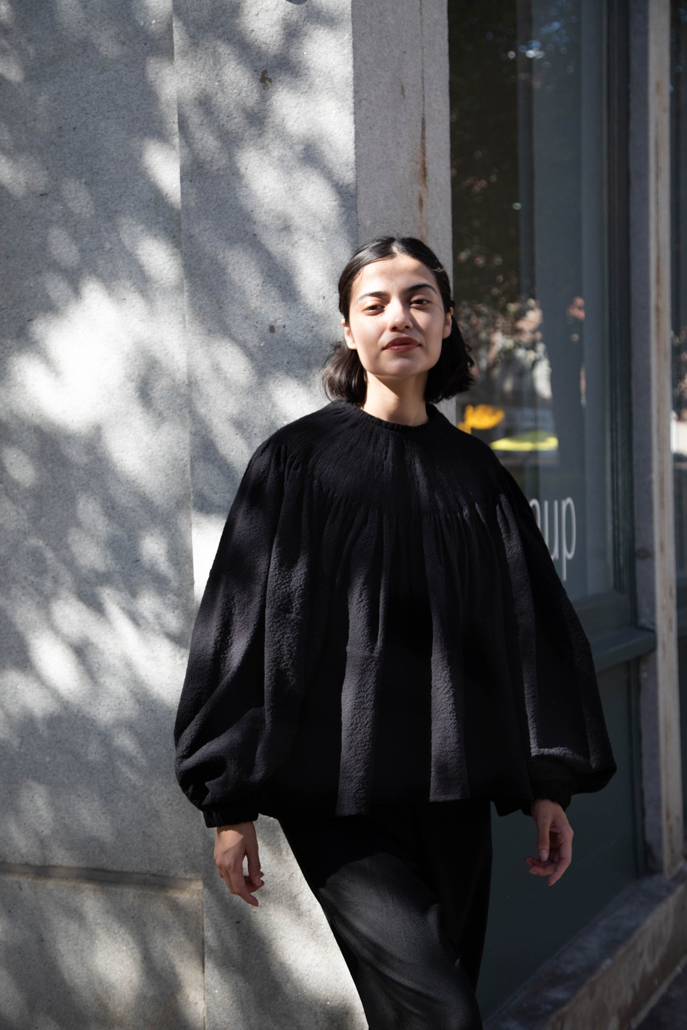 Renata Brenha | Fran Blouse in Black Cotton Wool