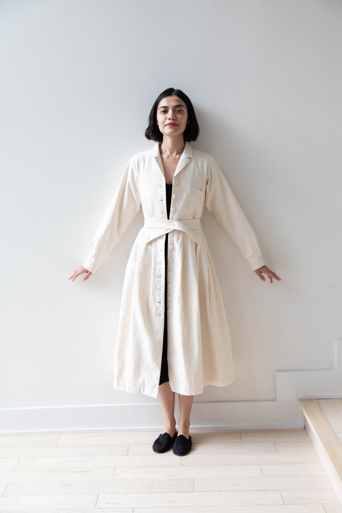École De Curiosités | Dina Coat Dress in Ivory