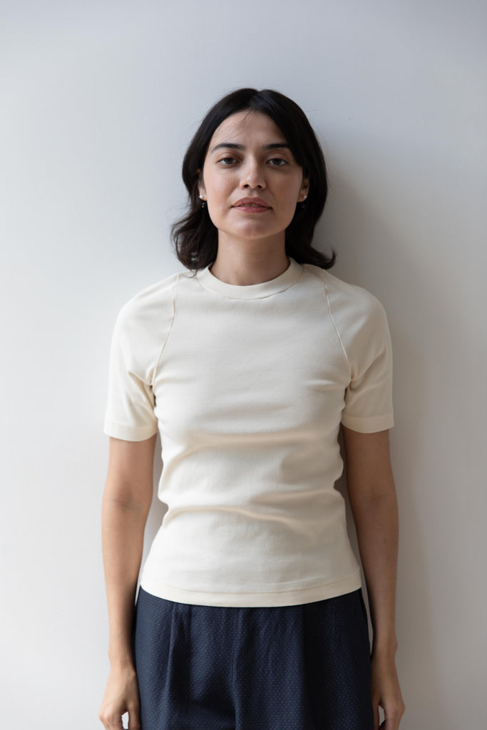 Auralee | Organic Soft Rib Tee in Ivory