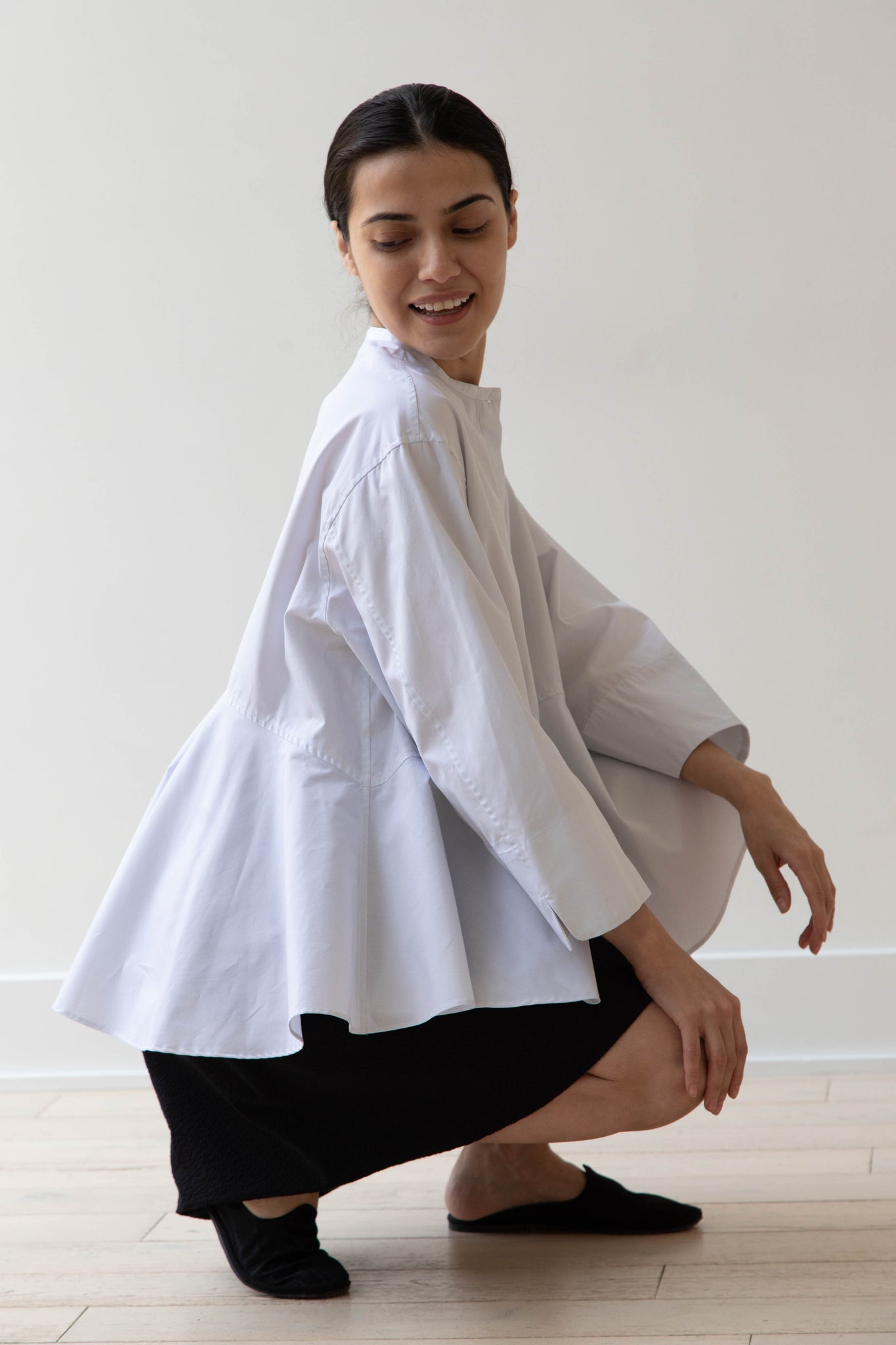 Tenne Handcrafted Modern | Frill Shirt in Pale Blue