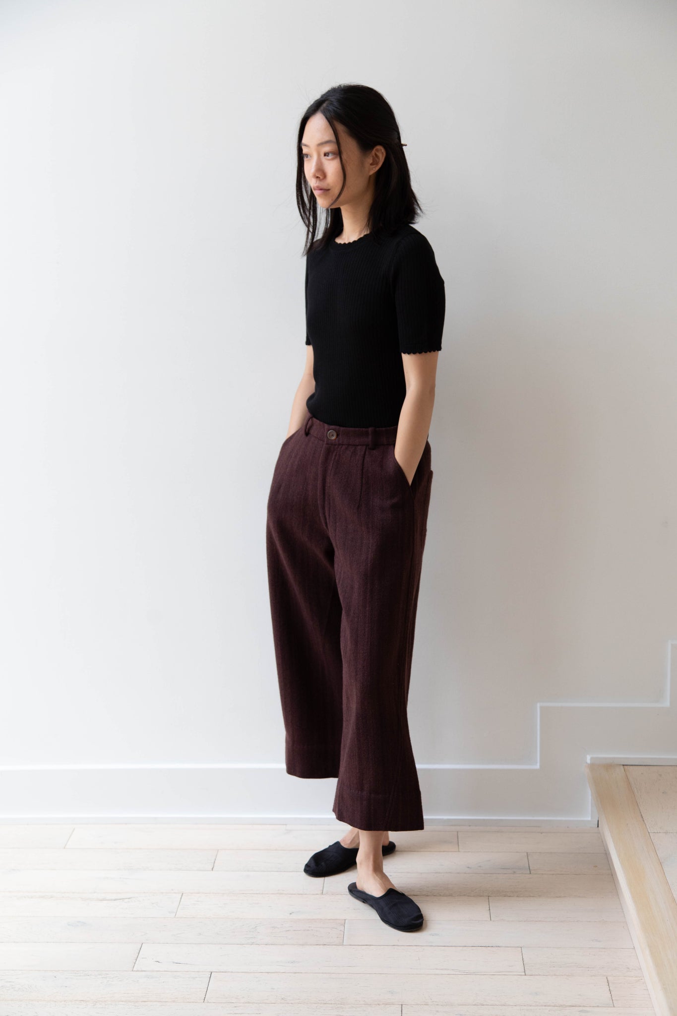 Maku | Mohe Trouser in Brown Burgundy Wool
