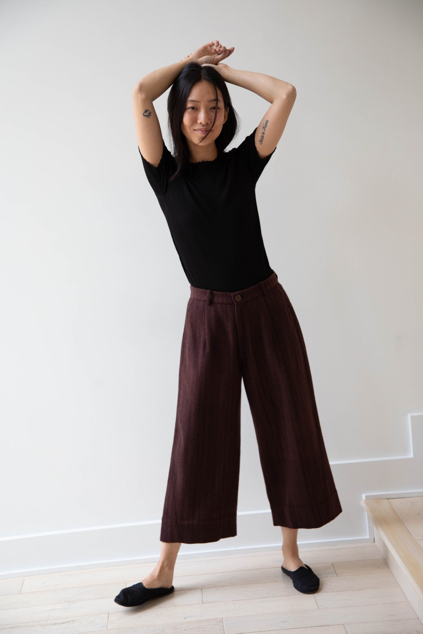 Maku | Mohe Trouser in Brown Burgundy Wool