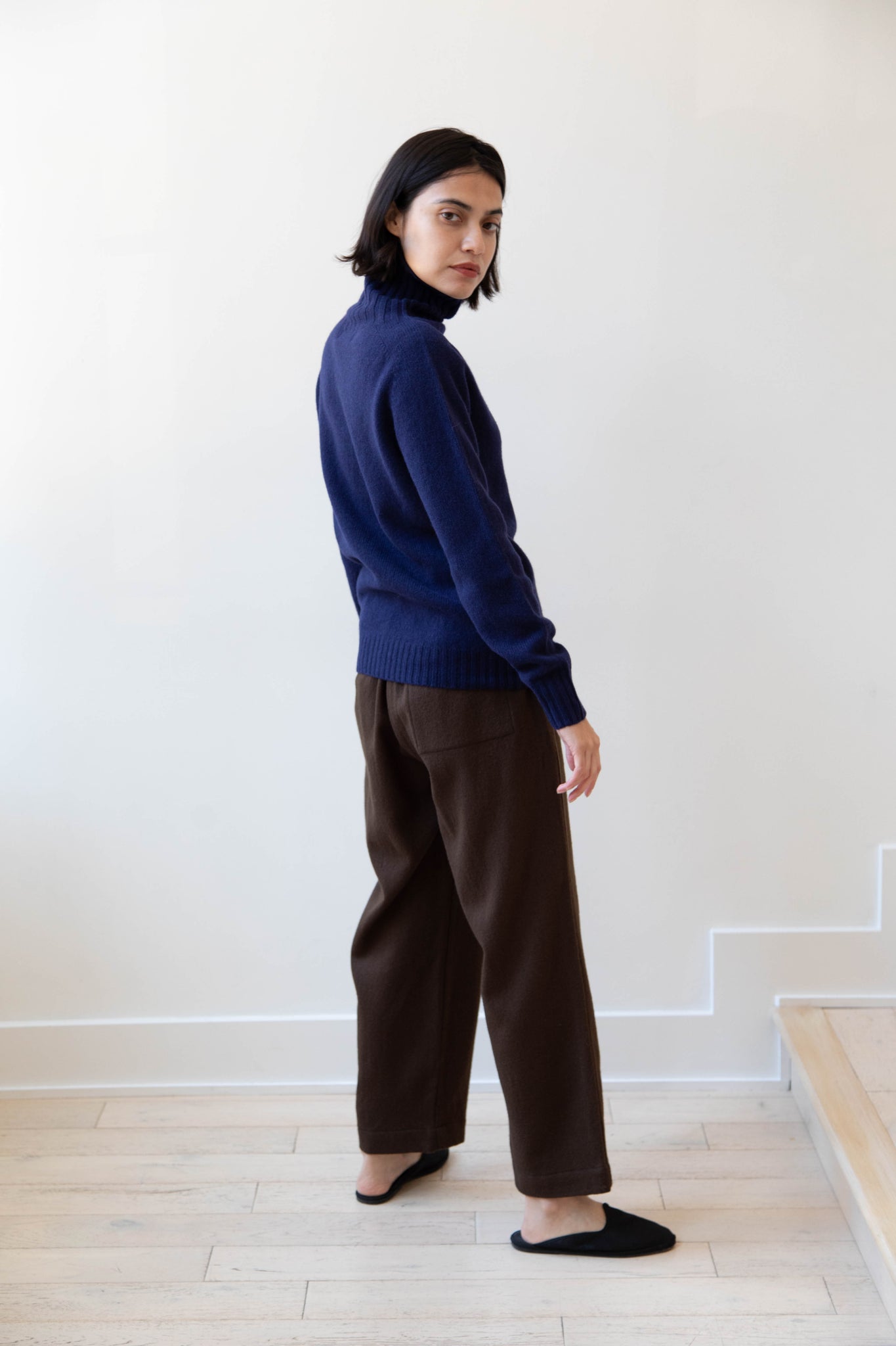 Evan Kinori | Elastic Pants in Brushed Wool Twill