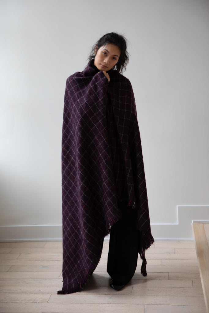 Norlha | Nomad Dense Boiled Rows Throw Blanket in Grape