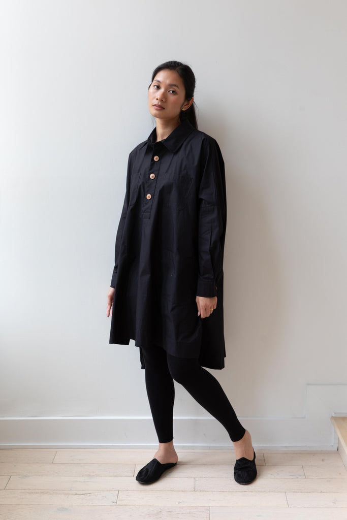 The Backward Vendor | Drift Overshirt with Black Leather