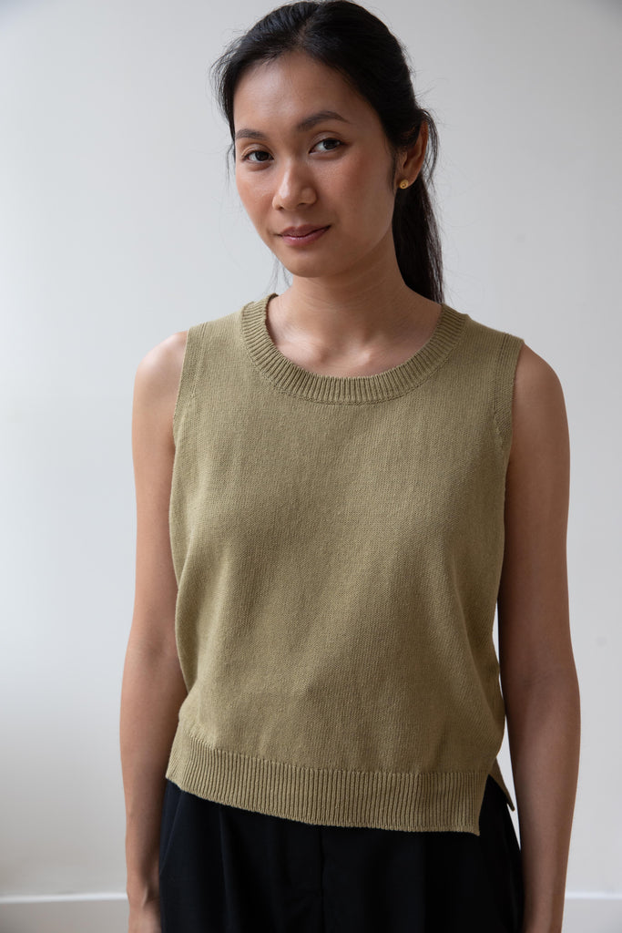 MHL | Knitted Tank Top in Olive