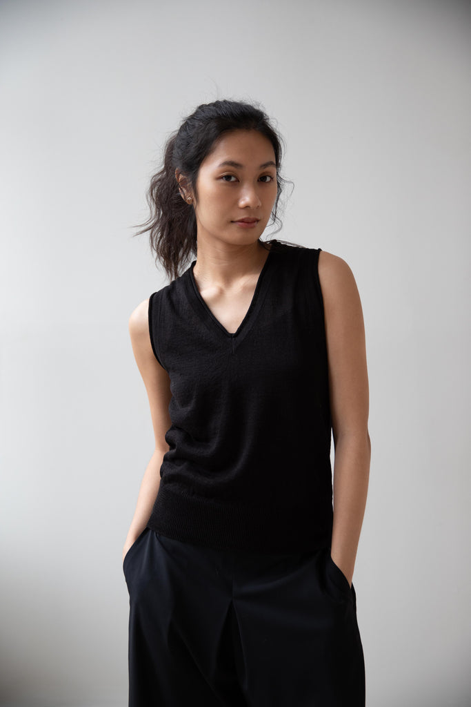 Nothing Written | Dore V-Neck Tank Top in Black
