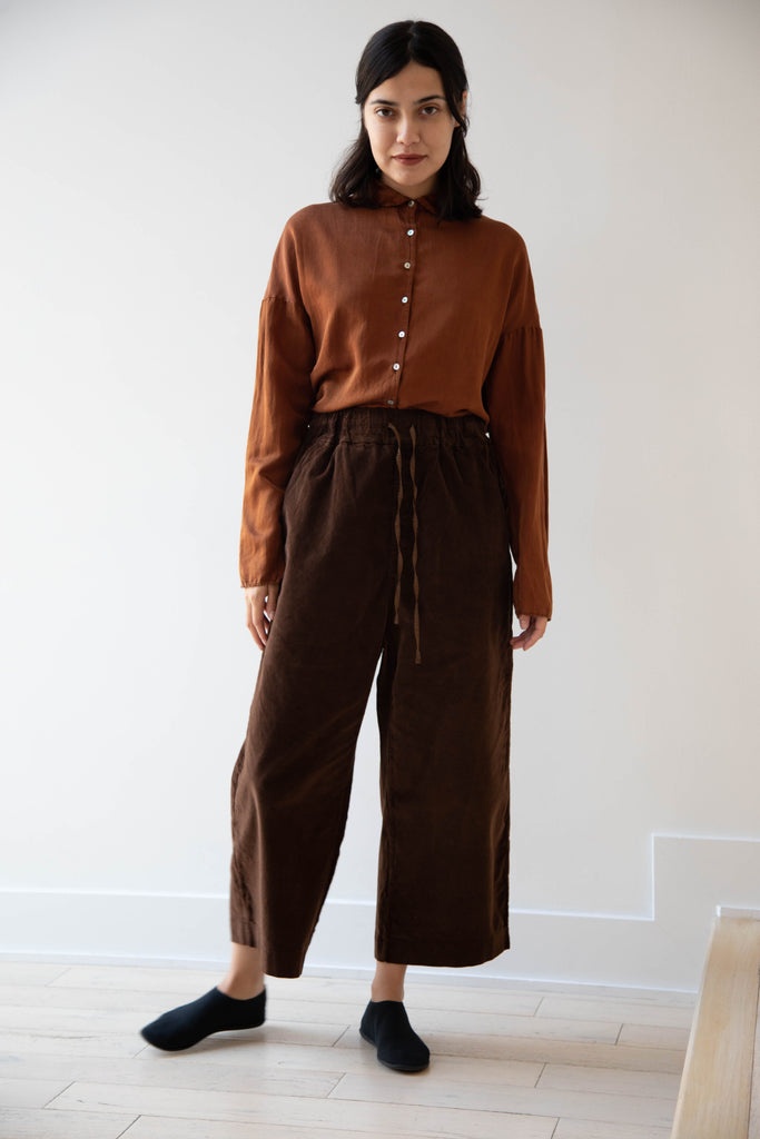 Album di Famiglia | Velvet Wide & Short Trousers in Coffee