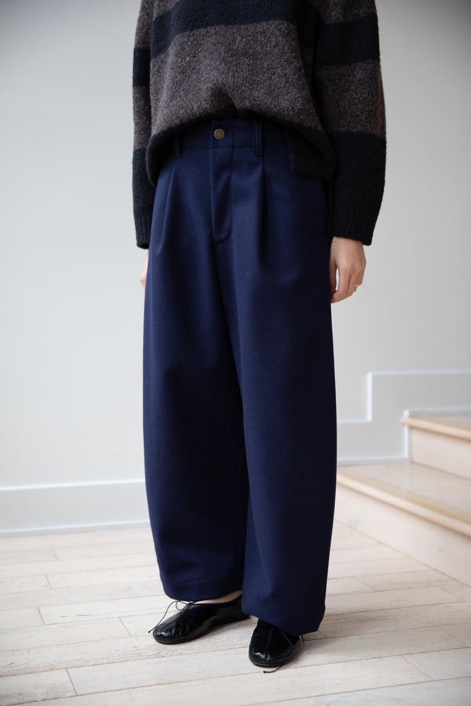 Aseedonclöud | HW Wide Trousers in Blue Wool