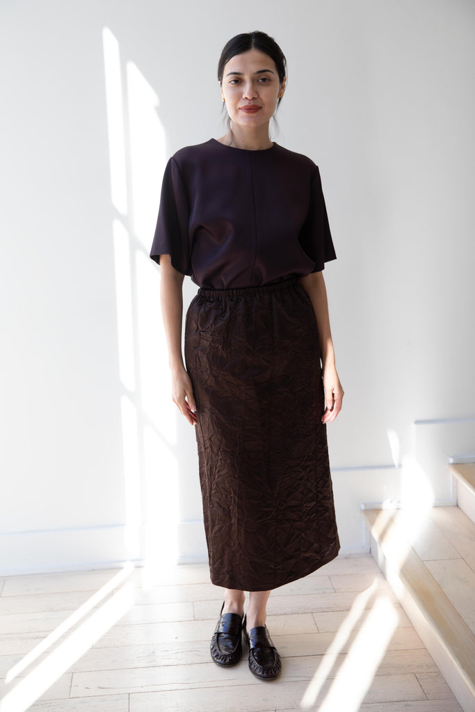 Carven | Chocolate Pull-On Skirt