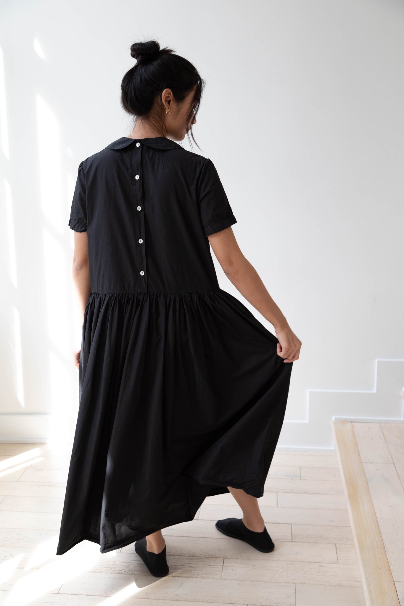 Nitto | Olga Pocket Dress in Black Cotton Nitto | Olga Pocket Dress in Black Cotton