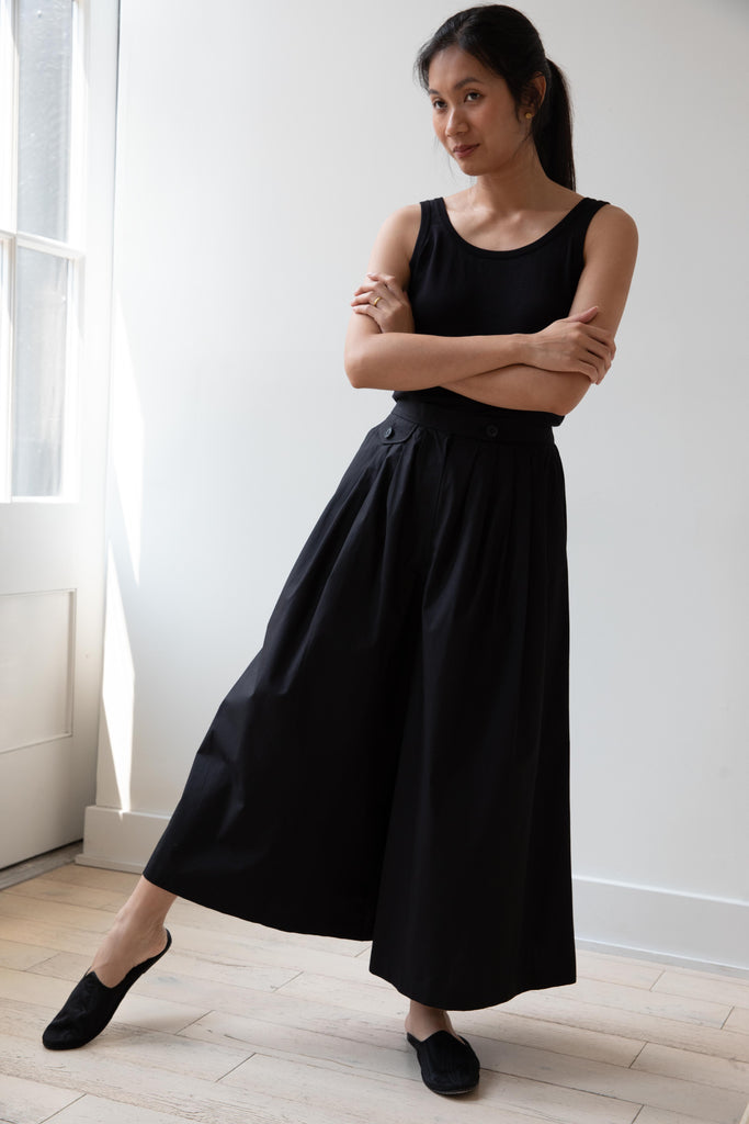 The Loom | Cotton Culotte Pants in Black