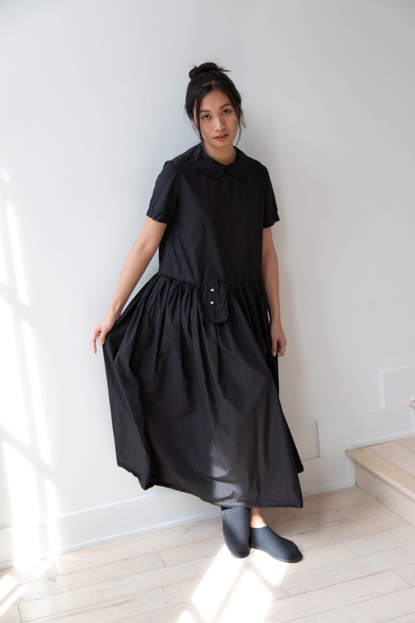 Nitto | Olga Pocket Dress in Black Cotton Nitto | Olga Pocket Dress in Black Cotton