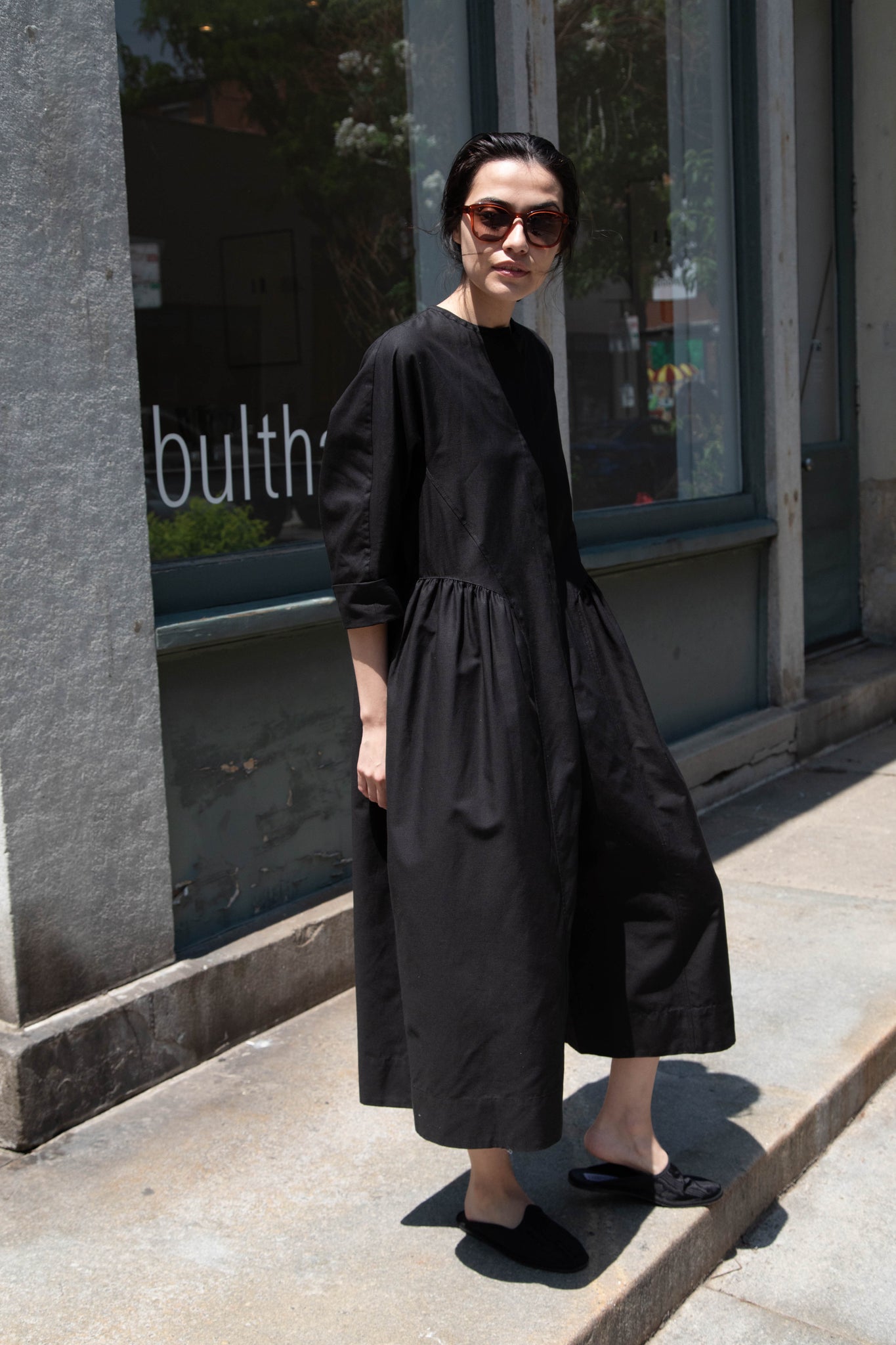 rennes — Tenne Handcrafted Modern | Side Gather Jumpsuit in Black