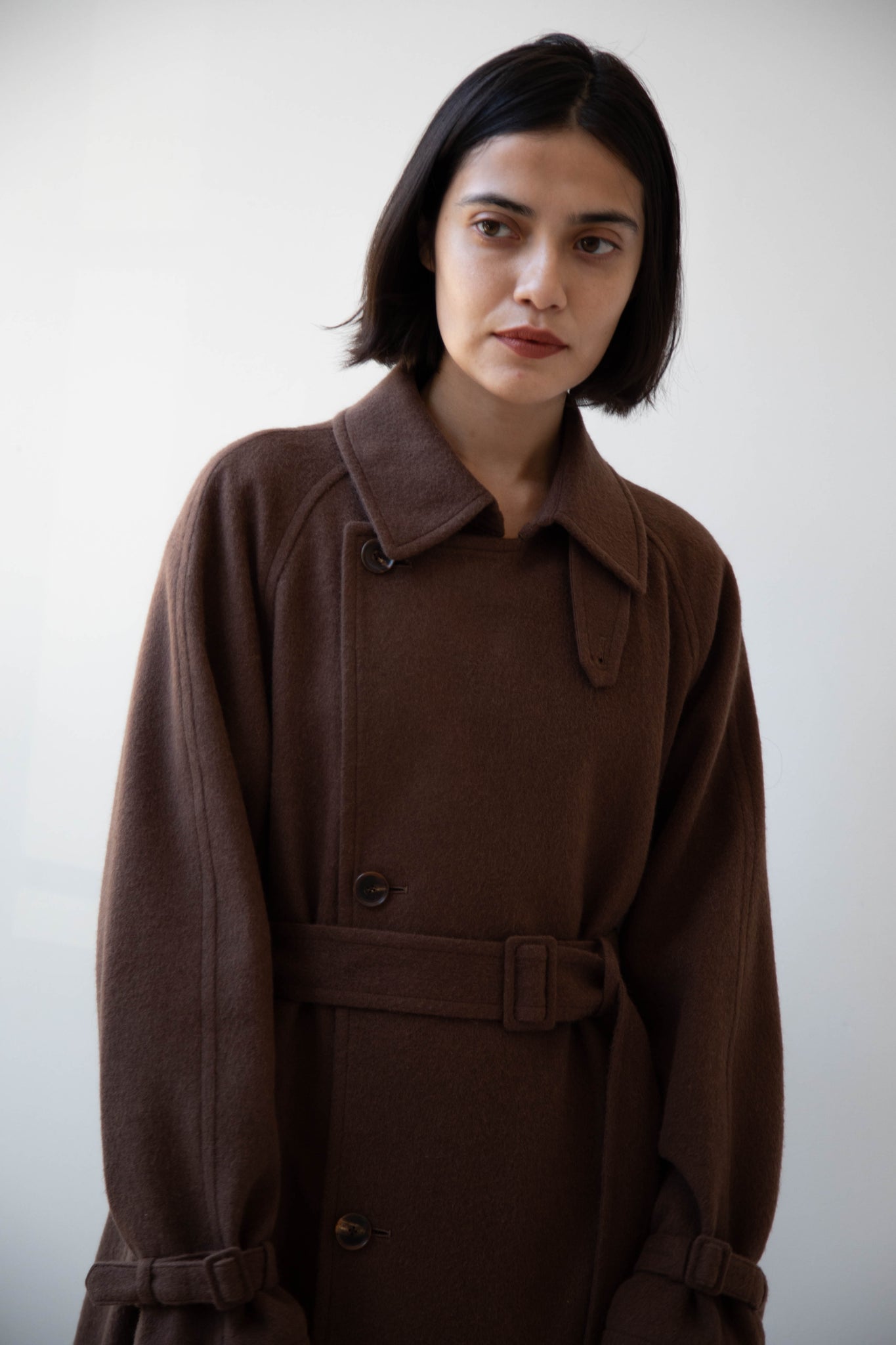 Auralee | Trench Coat in Dark Brown Camel