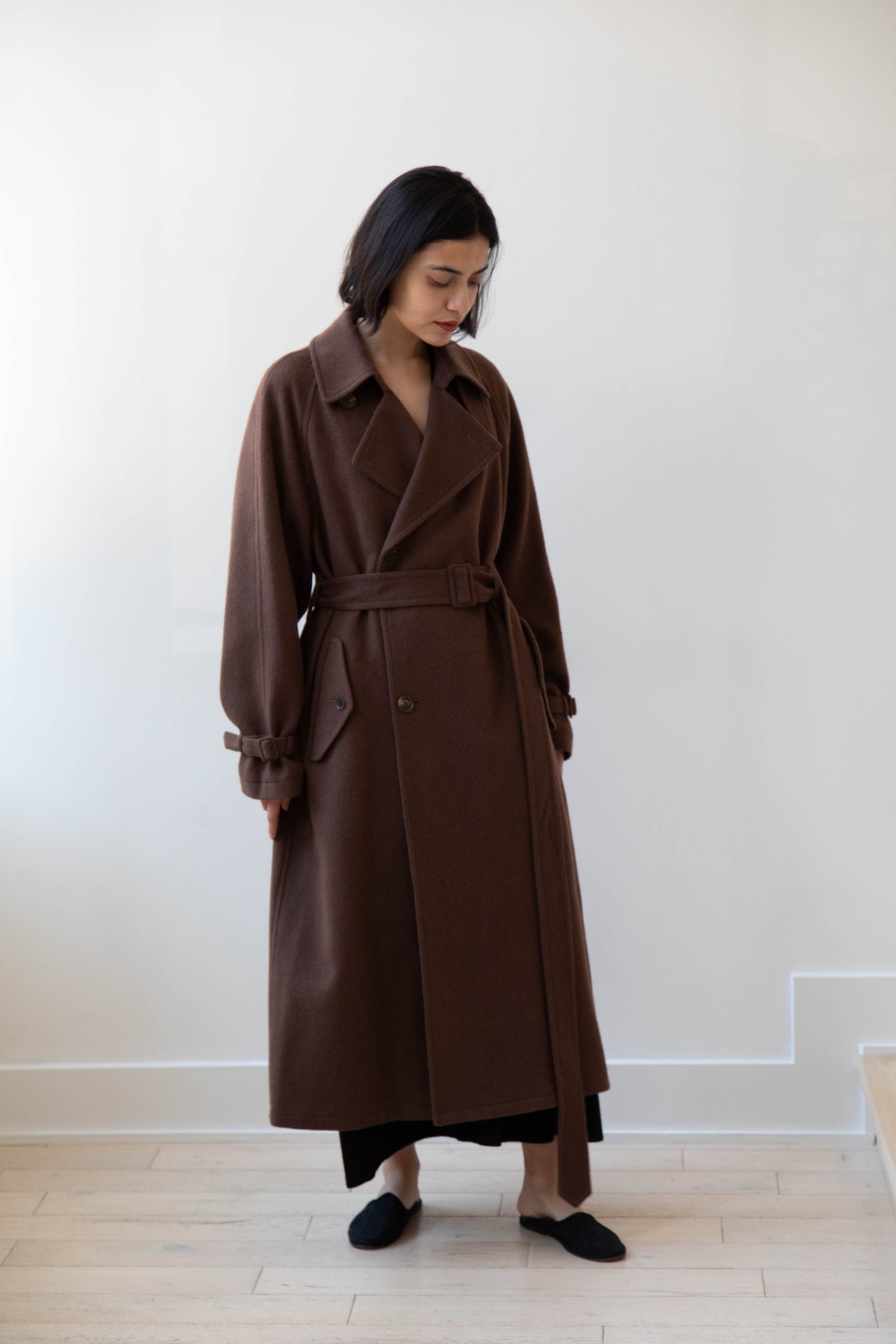 Auralee | Trench Coat in Dark Brown Camel