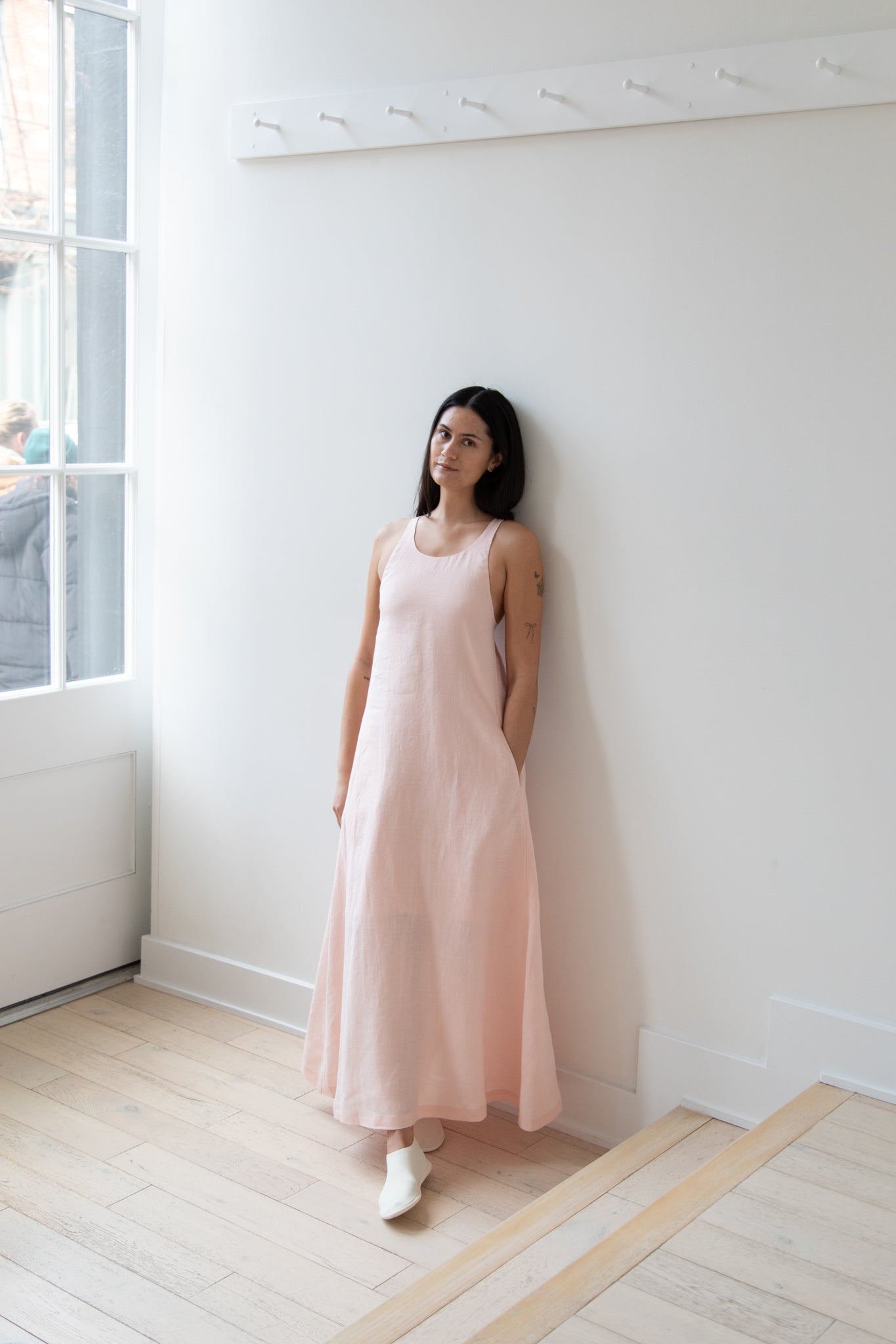 The Loom | Linen Halter Dress in Pink Linen The Loom | Linen Halter Dress in Pink Linen