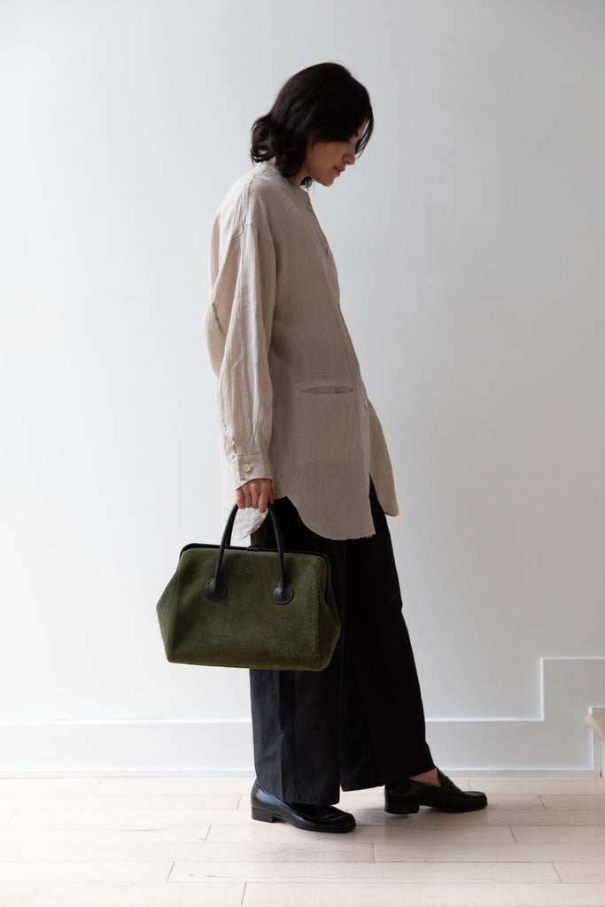 The Backward Vendor | Tanker Carrier in Olive Suede