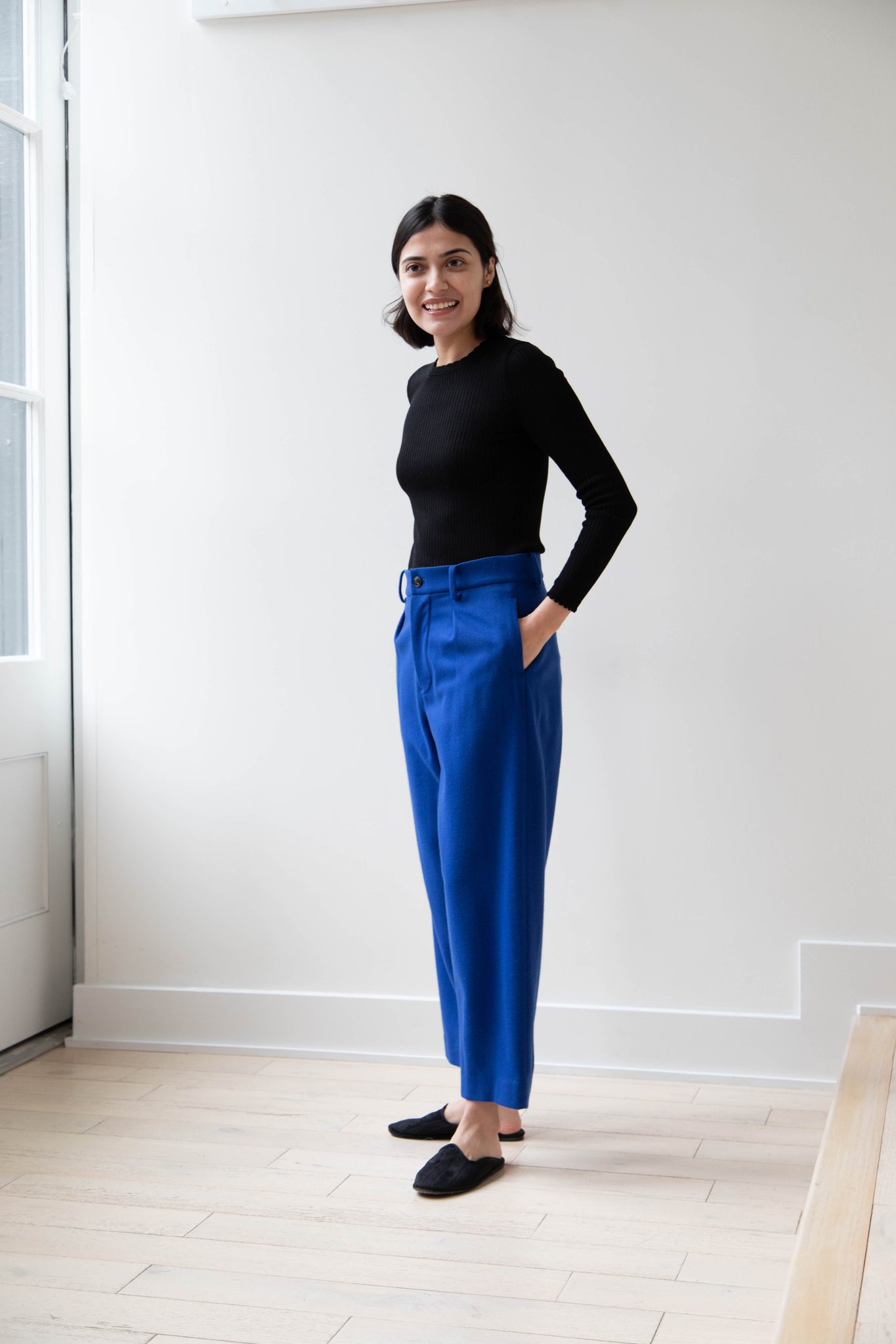 Arts & Science | One Tuck Wide Trousers in Blue