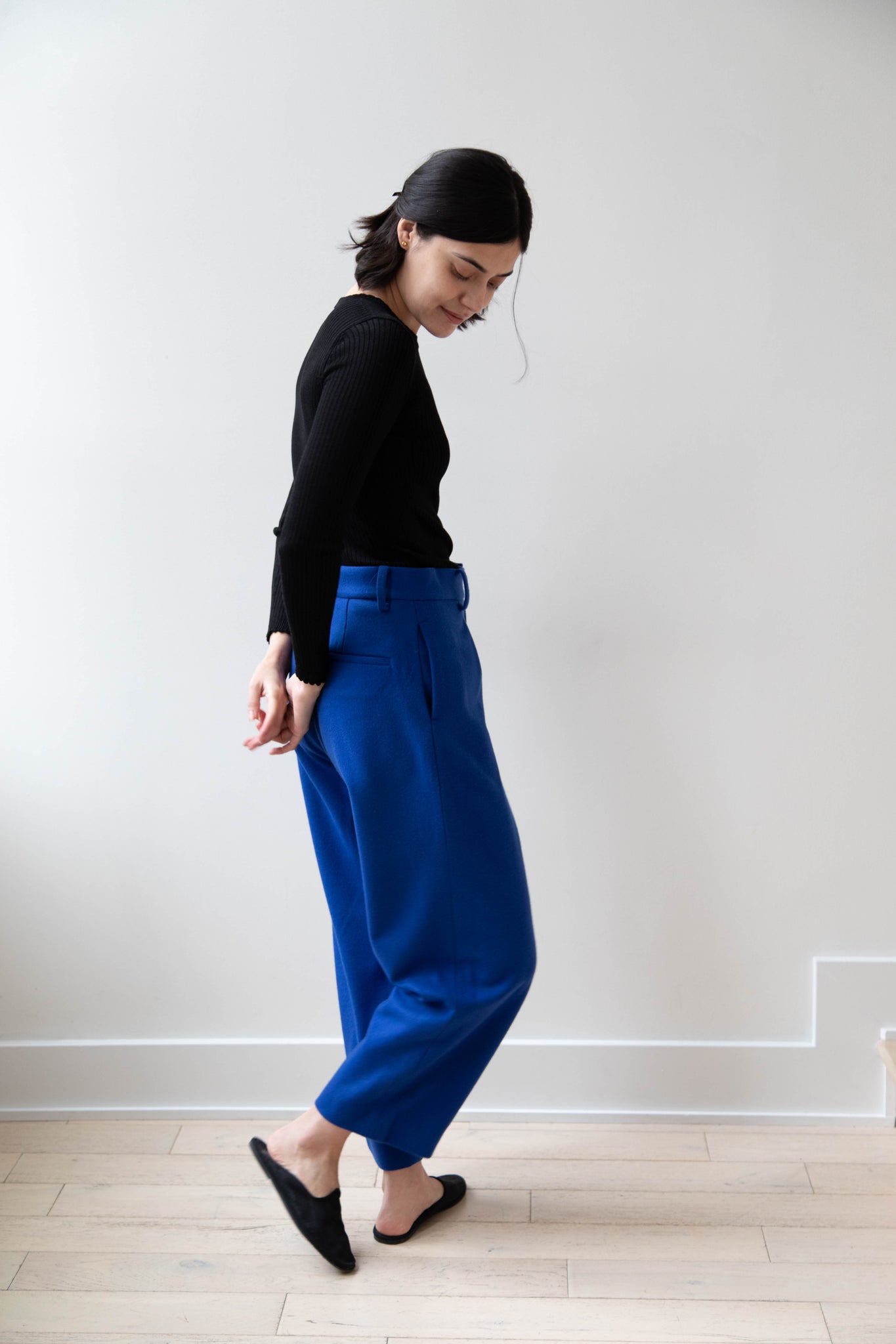 Arts & Science | One Tuck Wide Trousers in Blue