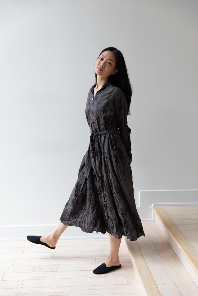Pas de Calais | Herbal Print Dress in Charcoal