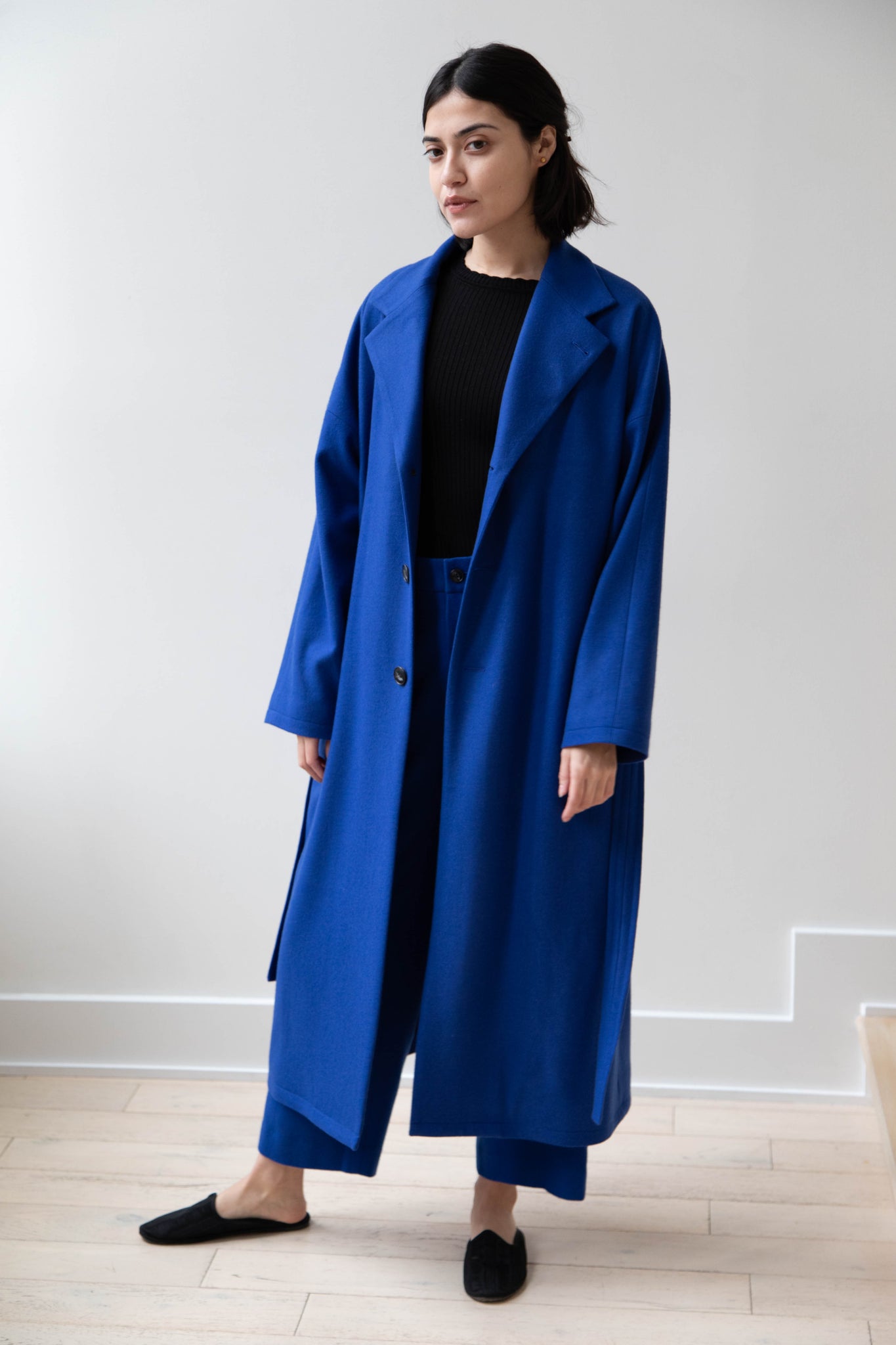 Arts & Science | Drawstring Robe Coat in Blue