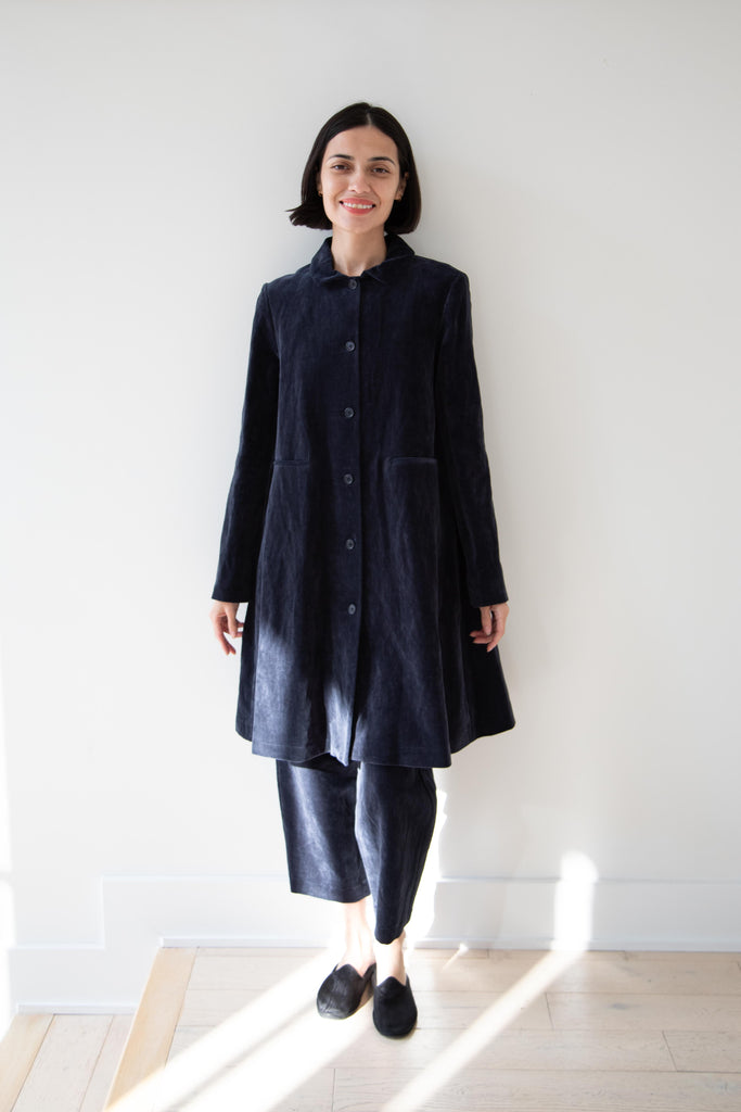 Apuntob | Velvet Coat in Blue