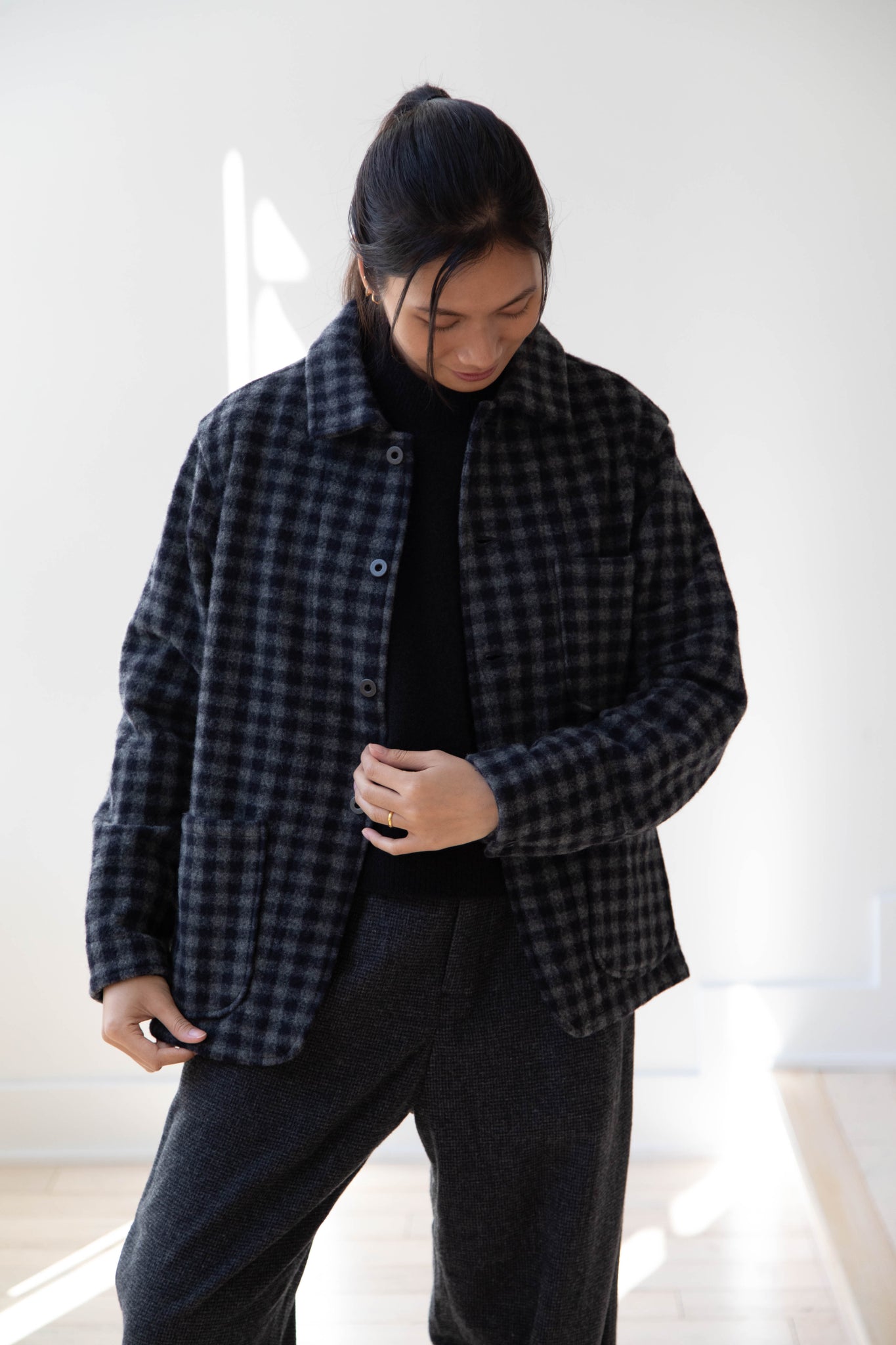 Evan Kinori Three Pocket Jacket, Dark Brown Organic Cotton Moleskin